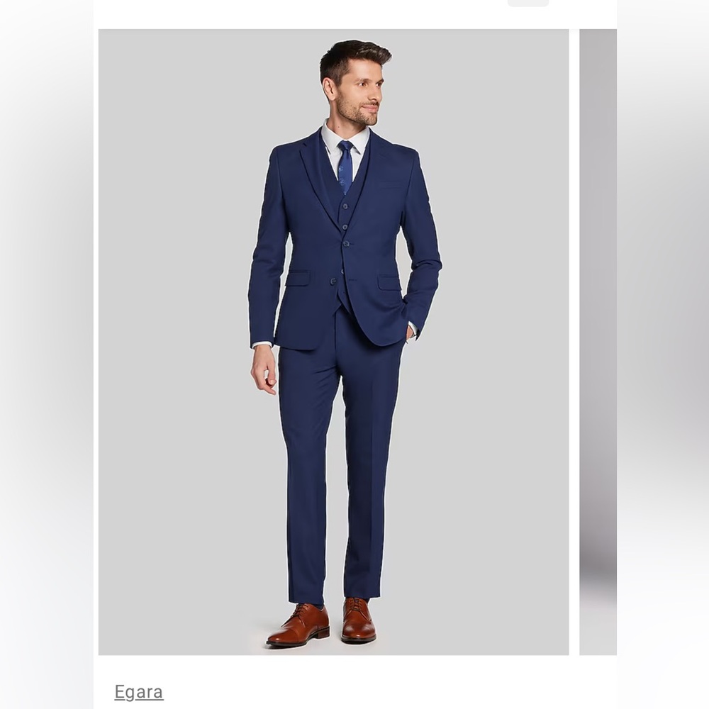 Egara Men's Navy Two-Button Blazer